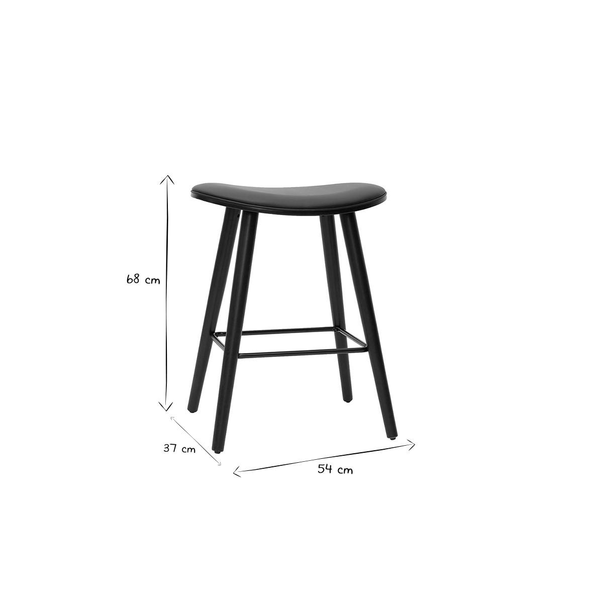 BARHOCKER Schwarz H65 cm 2er-Set MEADOW - Schwarz, Holz (40/68.5/53.5cm) - Miliboo