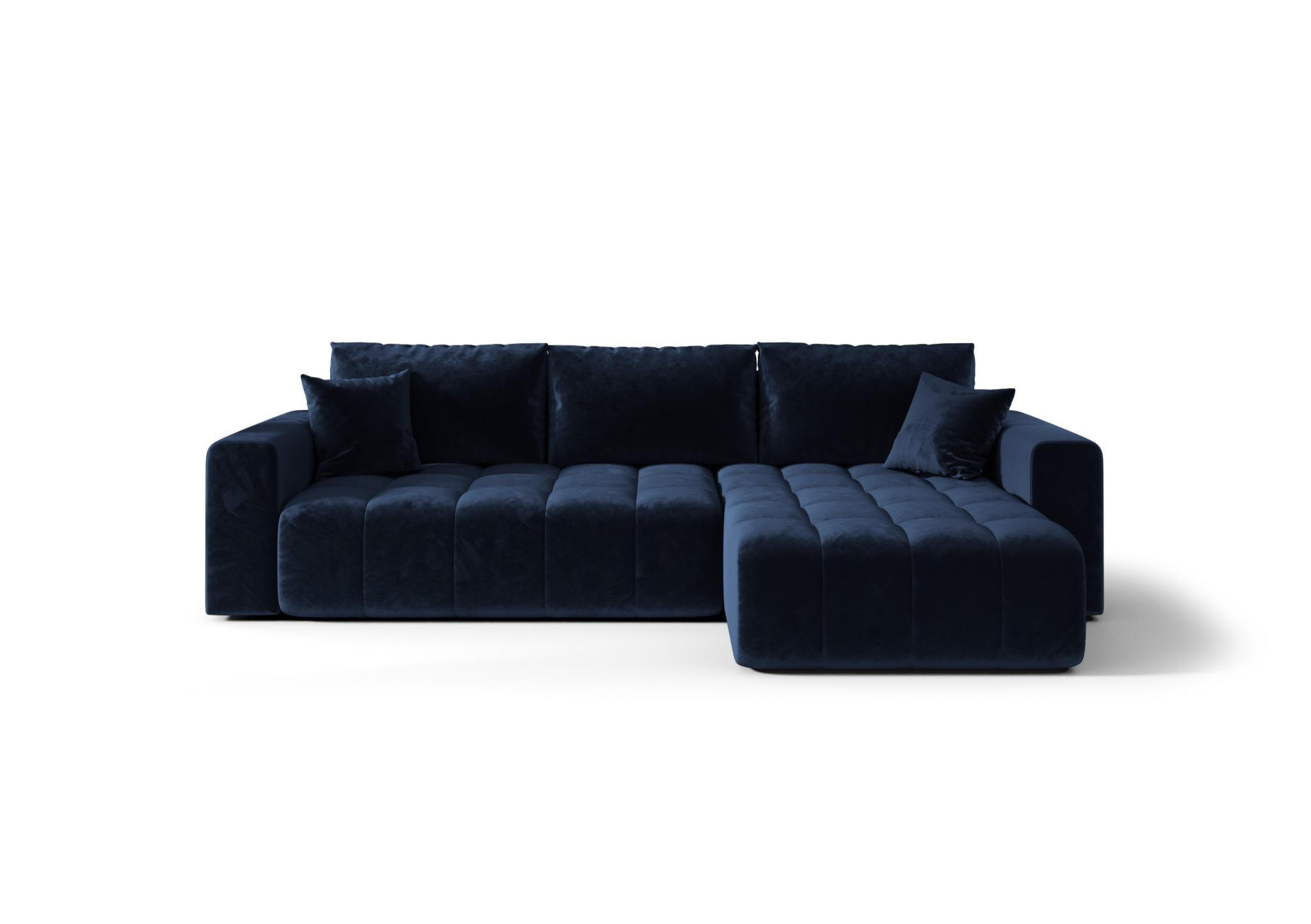 ECKSOFA mit Schlaffunktion MILO R Monolith 77 Rechts - Blau, Textil (280/175cm) - Bedante