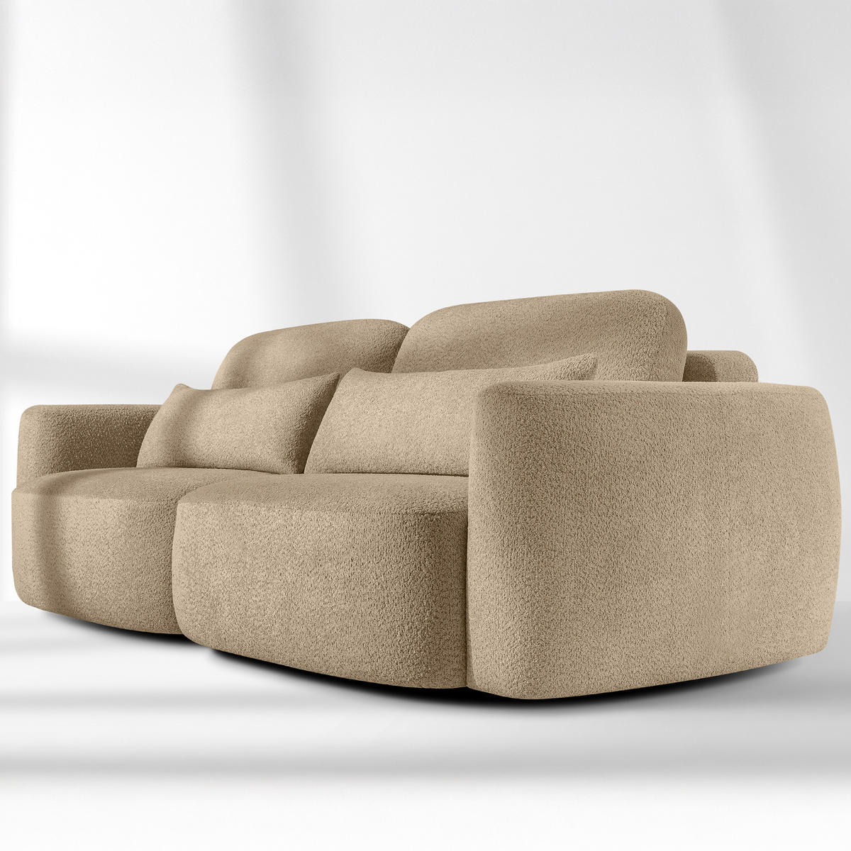 SOFA 3 ELOSA - Ecru, Holz/Textil (245/85/115cm) - KONSIMO®