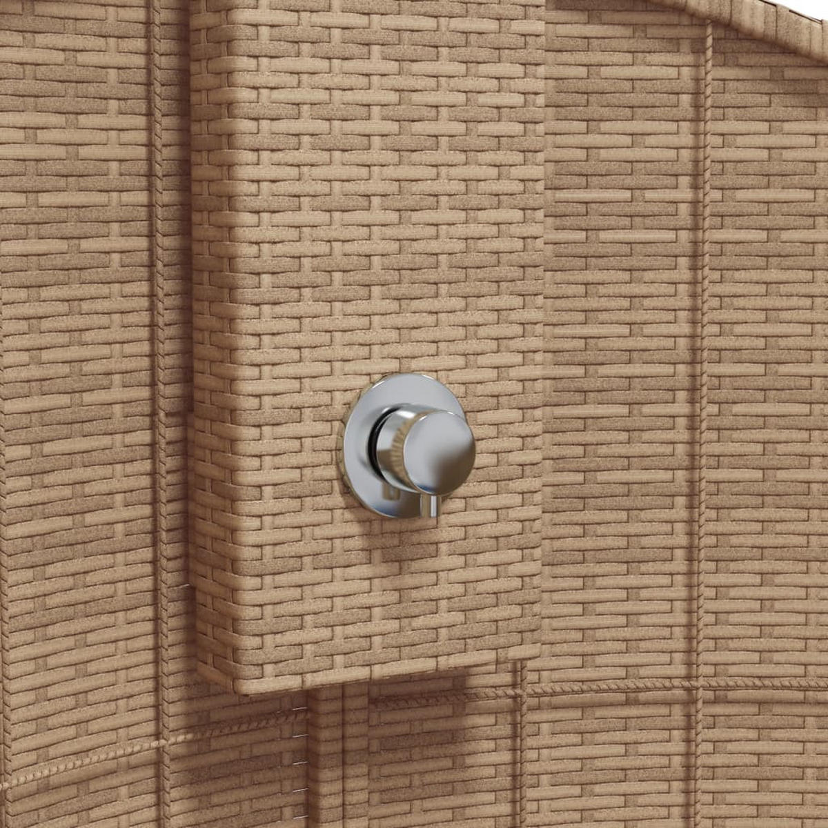 GARTENDUSCHE Beige 100/100/241,5 Cm Poly Rattan Akazienholz - Beige, Holzwerkstoff (100/241.5/100cm) - vidaXL