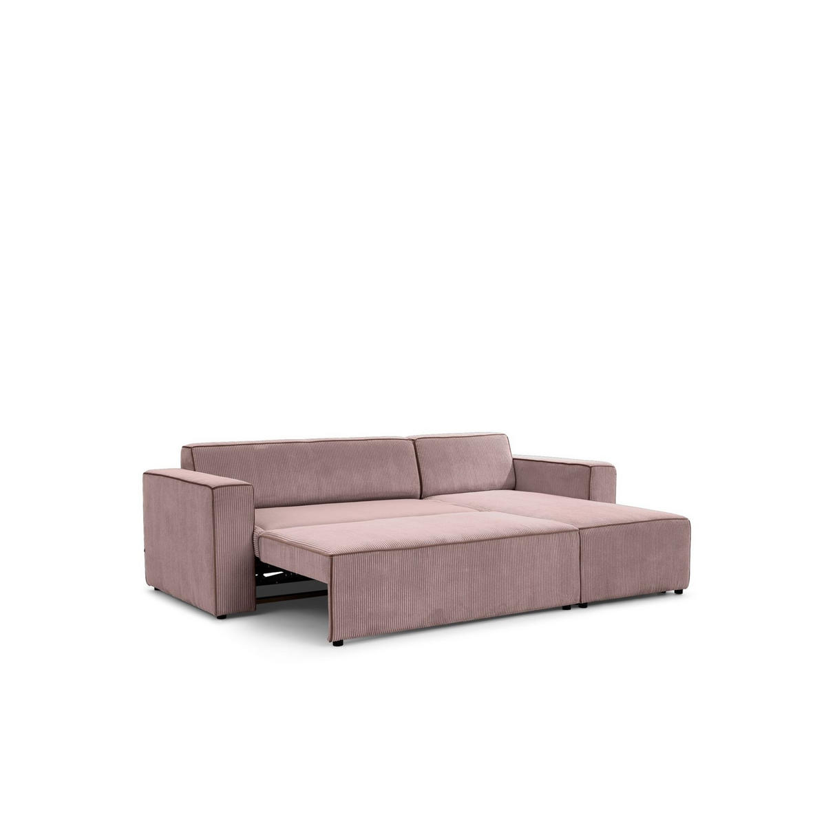 ECKSOFA Schlafsofa Waldo In Poso - Altrosa, Holzwerkstoff/Textil (260/173cm) - Fun Möbel