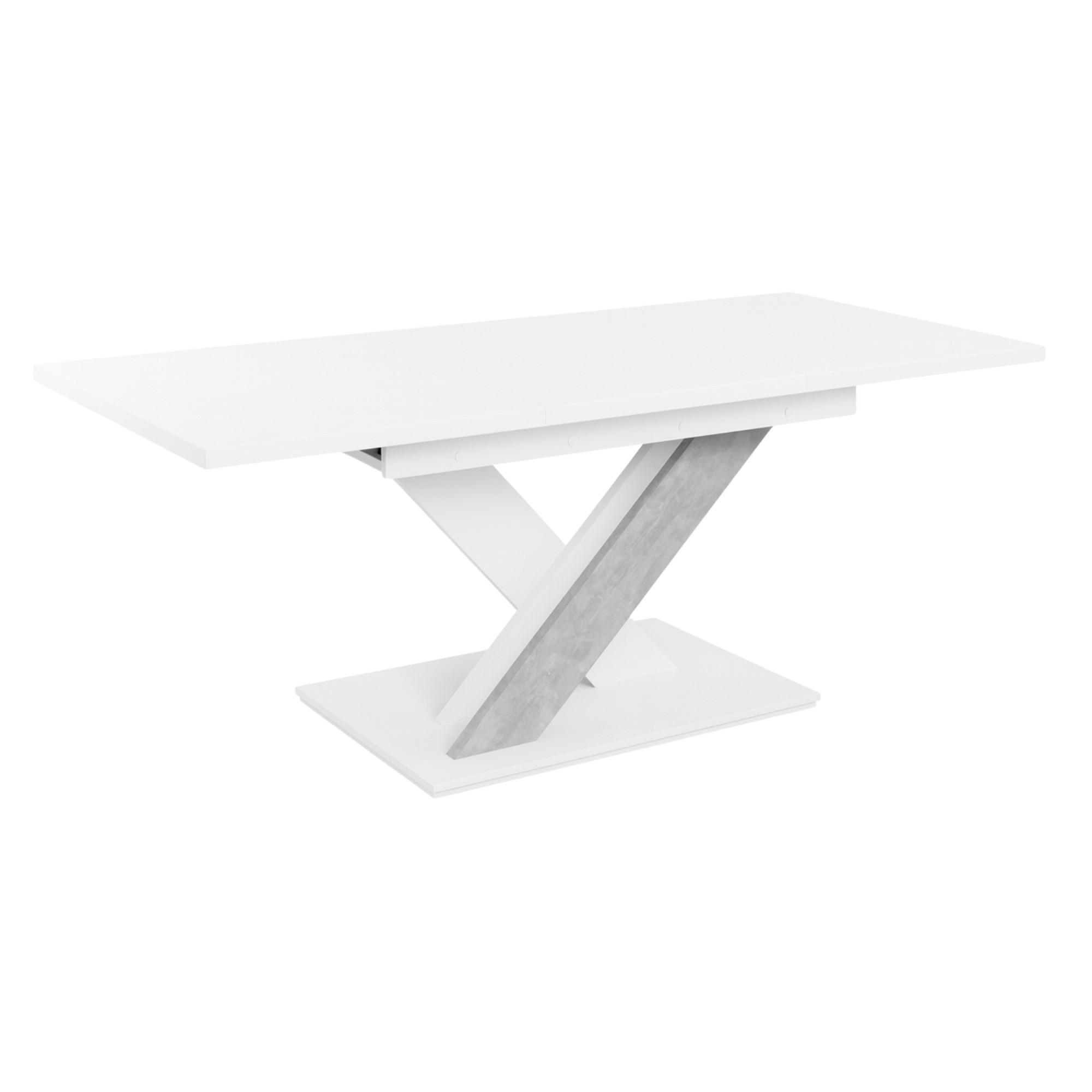 ESSTISCH Grau Betonoptik und Weiß Ausziehbar 140 - 180 cm - Weiß/Grau, Holzwerkstoff (140/80/75cm) - PROSPERO