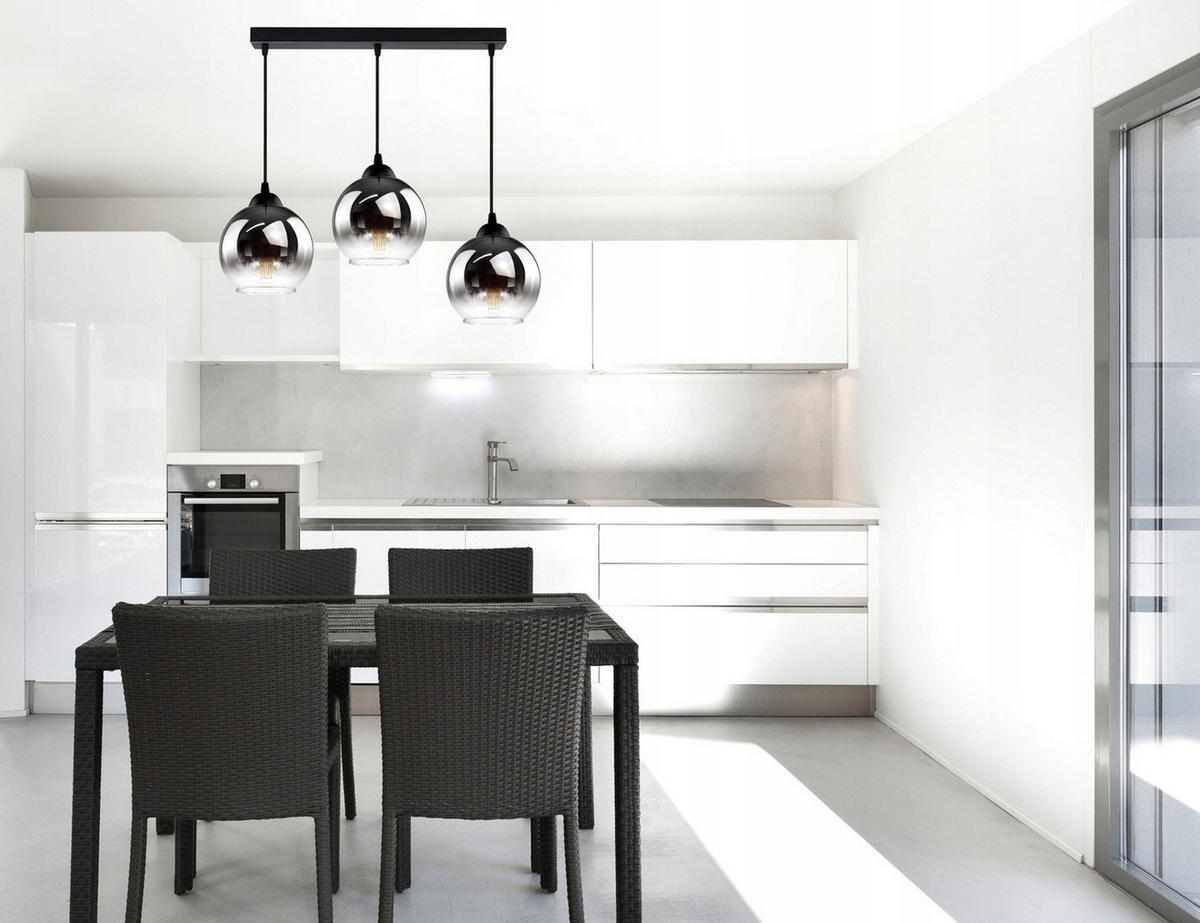 PENDELLEUCHTE MASUR - Transparent/Anthrazit, Glas/Metall (15/60/80cm) - kiki design