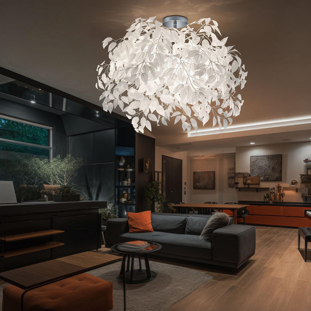 LED DECKENLEUCHTE Metall Chrom Silber - Silberfarben, Metall (70/70/73cm)