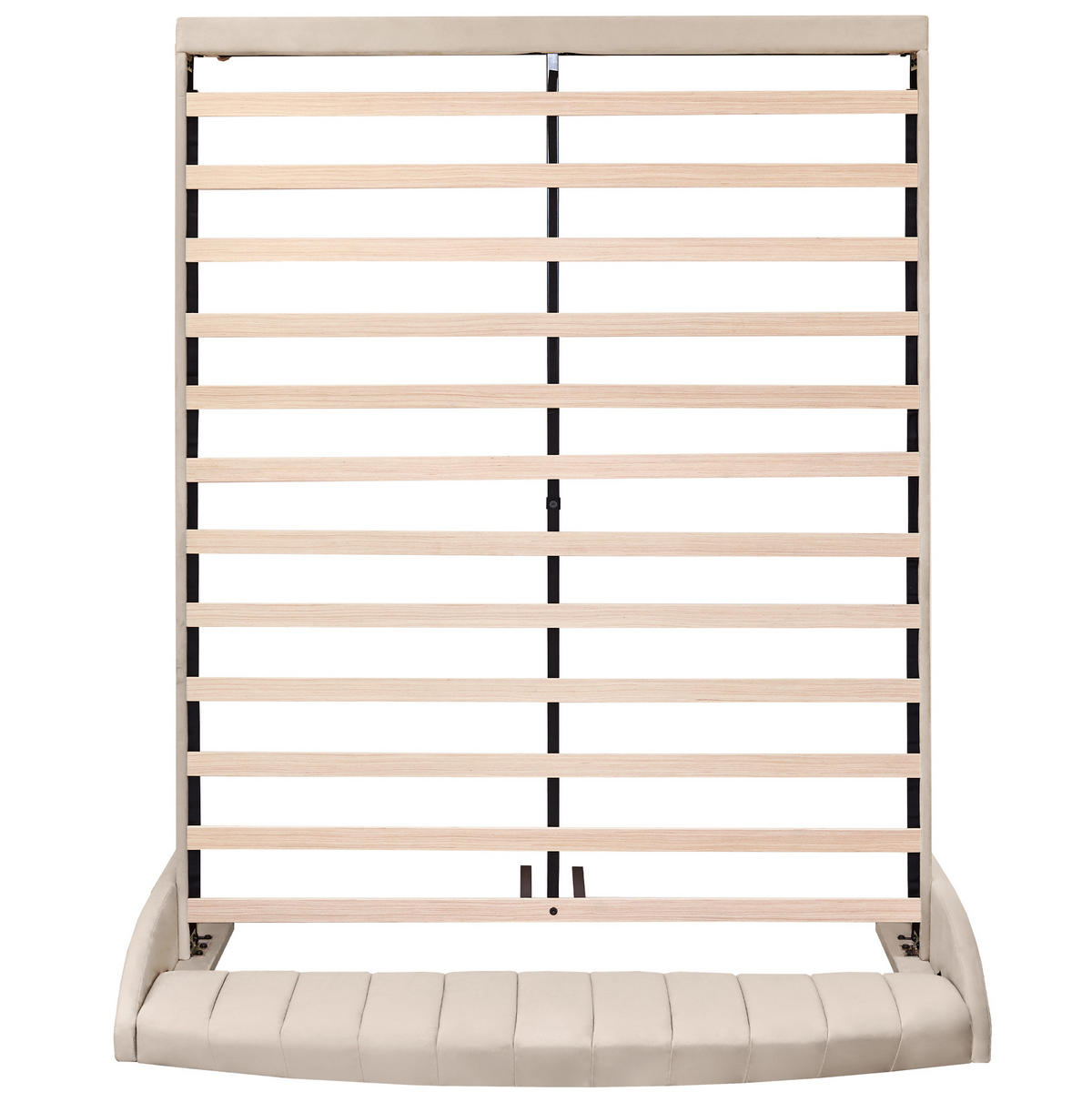 POLSTERBETT aus Samt 160x200 cm in Beige mit Lattenrost & Kopfteil - Beige, Textil (160/200cm) - Modfu