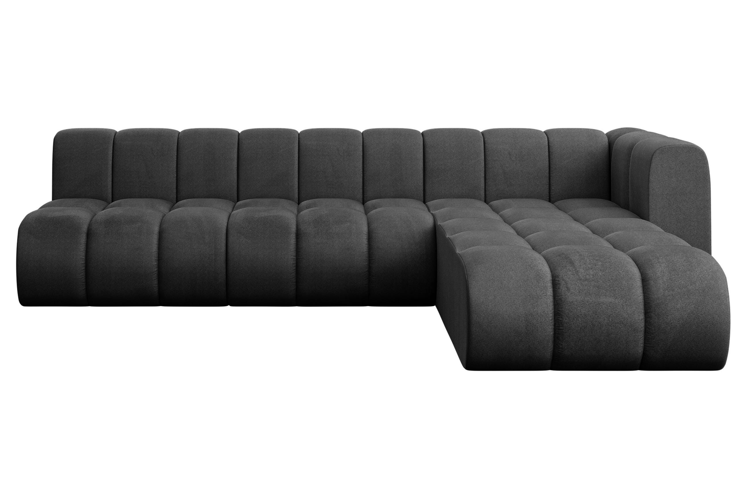 ECKSOFA modulares Sofa Darnel-L2 - 296x177x70 cm Schwarz - Schwarz, Holzwerkstoff/Textil (296/177cm) - ALTDECOR