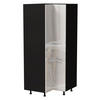 ECKVORRATSSCHRANK Essen D24N/207 Weiß Hochglanz / Schwarz Matt 90 / 90 / 207cm - Weiß Hochglanz/Schwarz, Holz/Holzwerkstoff (90/207/90cm) - Feldmann-Wohnen