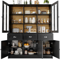 BUFFET 140/38,5/175 cm in Schwarz mit Acrylfronten und Schubladen - Schwarz, Holzwerkstoff (140/175/38.5cm) - Flora Grace