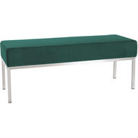 SITZBANK 121/40 cm Samt grün - Edelstahlfarben/Grün, Textil/Metall (121/46/40cm) - CLP