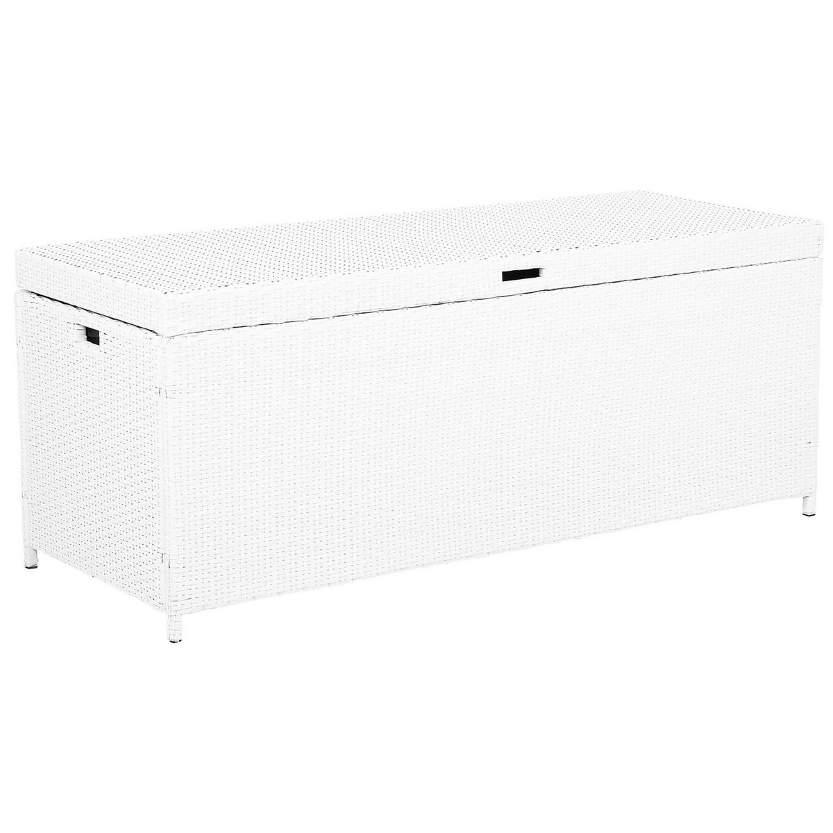 ZABOJ ZA BLAZINE ratan bela 158/63 cm Modena - bela, umetna masa (158/66/63cm) - Beliani