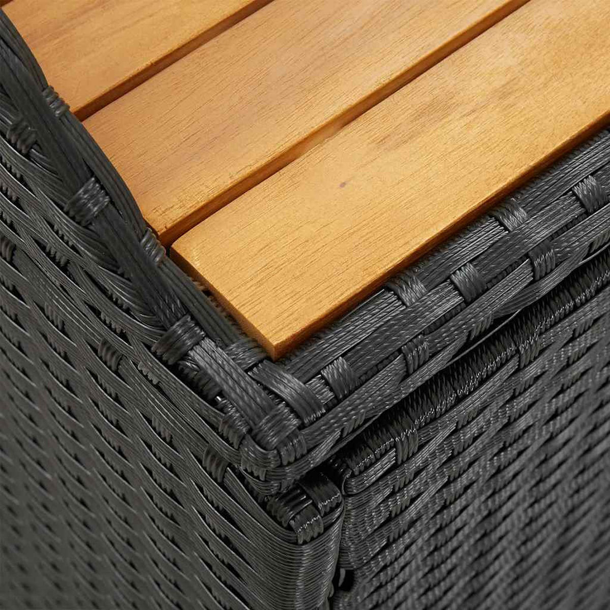 SITZBANK Mit Stauraum 120 Cm Poly Rattan Schwarz - Schwarz, Kunststoff (50/50/120cm) - vidaXL
