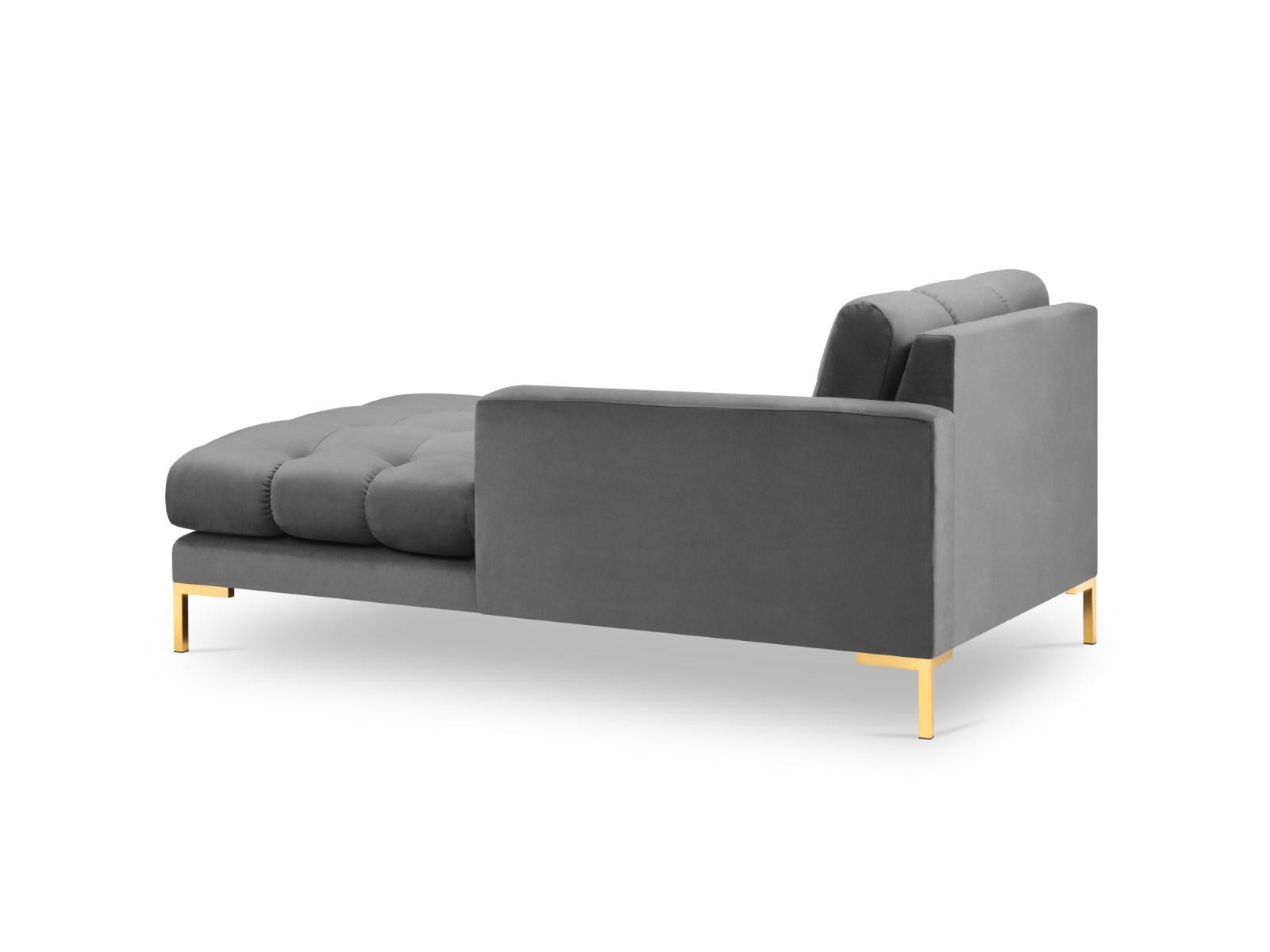 CHAISELONGUE rechts Mamaia aus Samt hellgrau - Hellgrau, Textil (102/75/185cm) - Micadoni