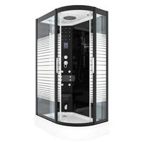 DAMPFDUSCHE Sauna Duschkabine D30-73M2R 80x120 cm - Schwarz, Glas/Kunststoff (80/120/215cm) - AcquaVapore by Sandra Jentho