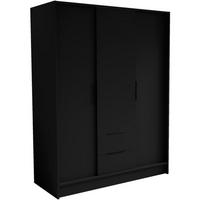 DREHTÜRENSCHRANK Niko 150/51/200 cm schwarz - Schwarz, Holzwerkstoff (150/200/51cm) - Beautysofa