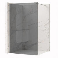 DUSCHWAND Rea Flexi Grey / Chrome 100 - Chromfarben, Glas (120/100/195cm) - REA
