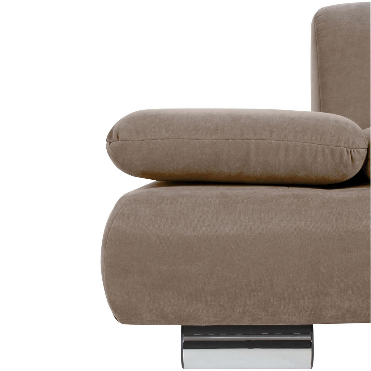 SOFA 2-Sitzer Kaye Bezug Veloursstoff Metallfuß verchromt / sahara - Sahara, Kunststoff (190/76/90cm) - 58aufmkessel