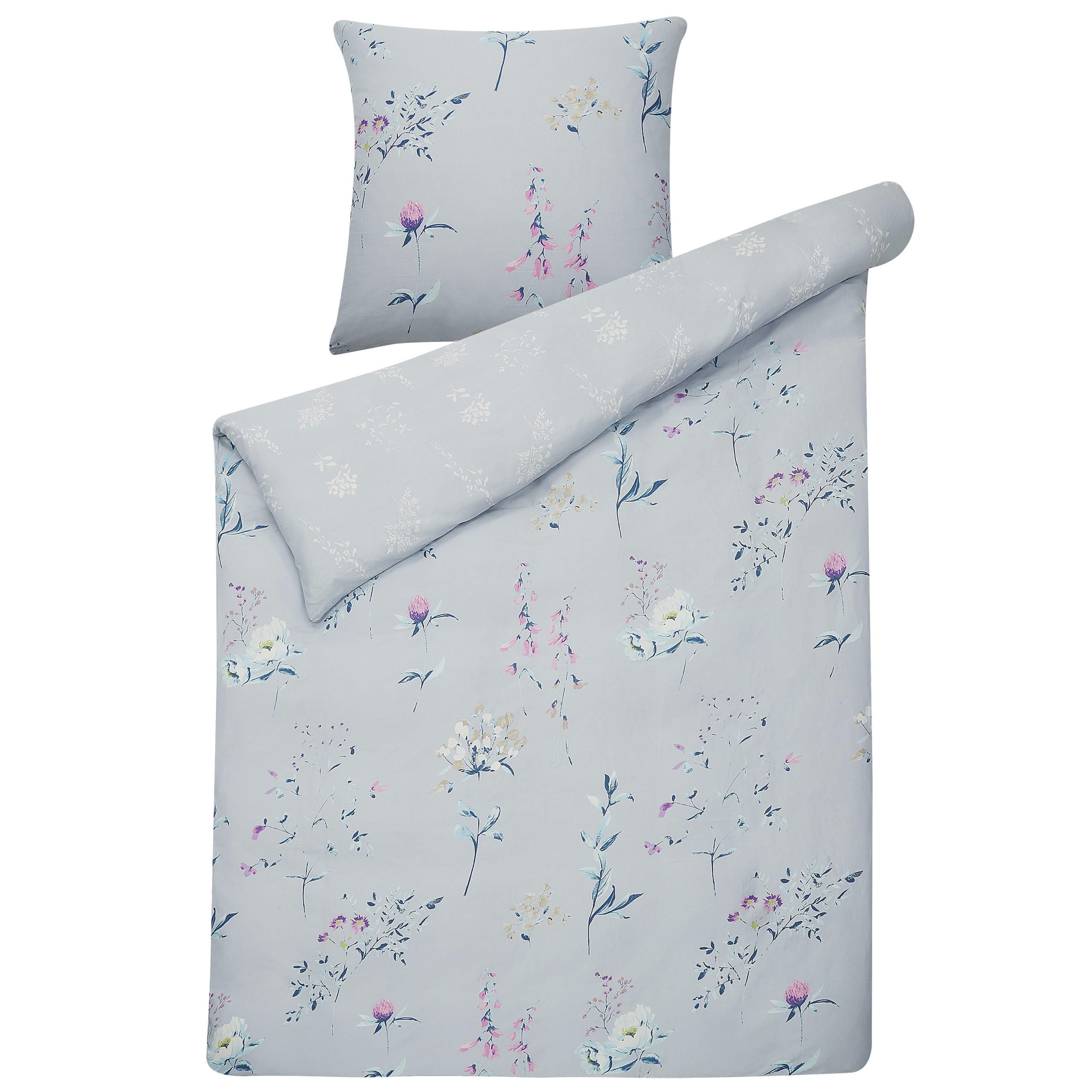 BETTWÄSCHE SET Evergreen 135x200 cm - Blau, Textil (135/200cm) - Beliani