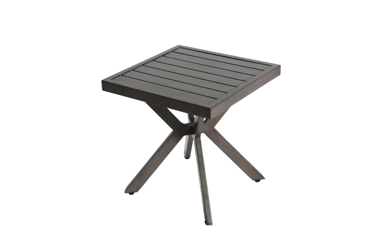 BEISTELLTISCH aus Aluminium 45x45x47 cm Dunkelgrau wetterfest, rostbeständig und pflegeleicht - Dunkelgrau, Metall (45/45/47cm) - Modfu