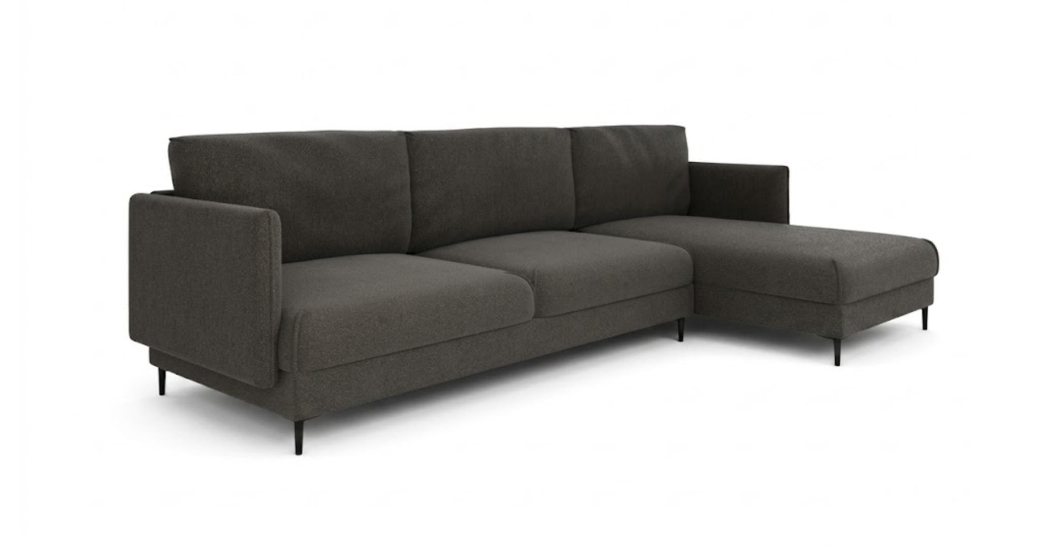 ECKSOFA Helmer Max In Stoff Baloo - Anthrazit, Holzwerkstoff/Textil (323/164cm) - Fun Möbel