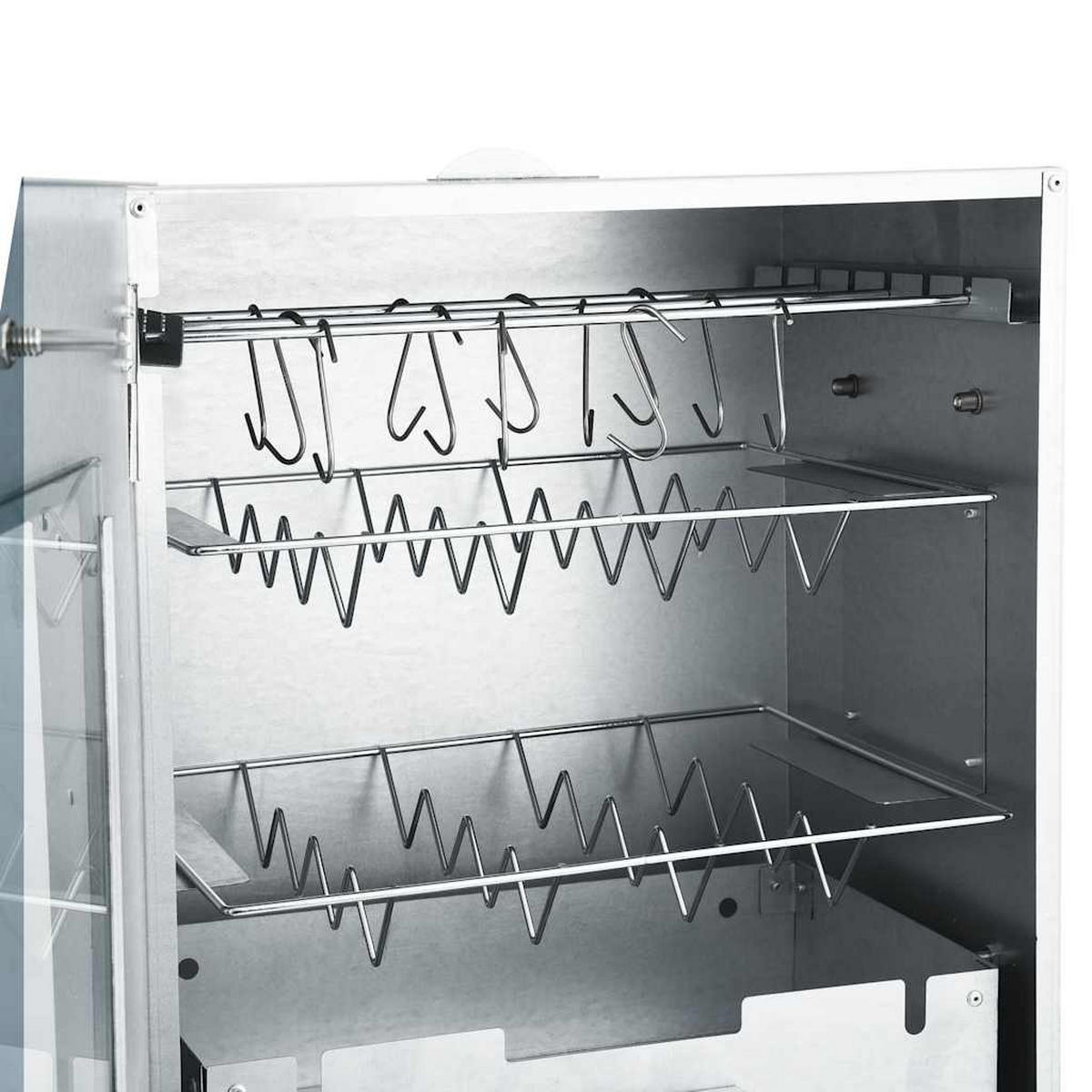RÄUCHEROFEN Mit 1 Kg Hackschnitzel 44,5/29/83 Cm - Silberfarben, Metall (29/83/44.5cm) - vidaXL