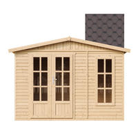 GARTENHAUS HOLZ 6 m2 - H232 x 332 x 222 cm - Gerätehaus Holz Garten-Studio M334FB+H334FBBROWN - Beige, Holz (332/232/199cm) - Timbela