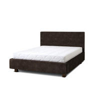 POLSTERBETT Puro 180x200 in Plüsch Chocolate - Dunkelbraun, Holz (180/200cm) - Letti Moderni