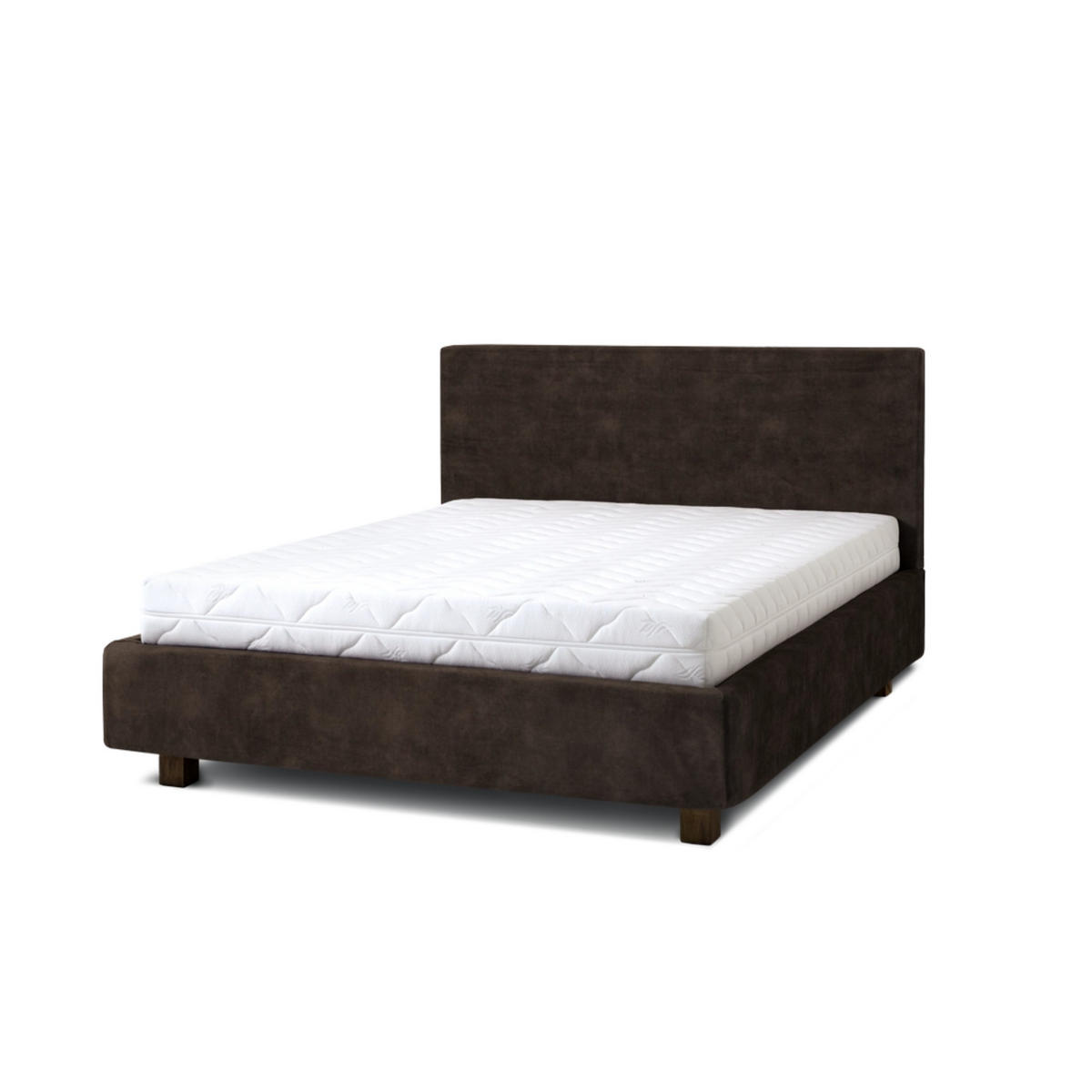 POLSTERBETT Puro 180x200 in Plüsch Chocolate - Dunkelbraun, Holz (180/200cm) - Letti Moderni