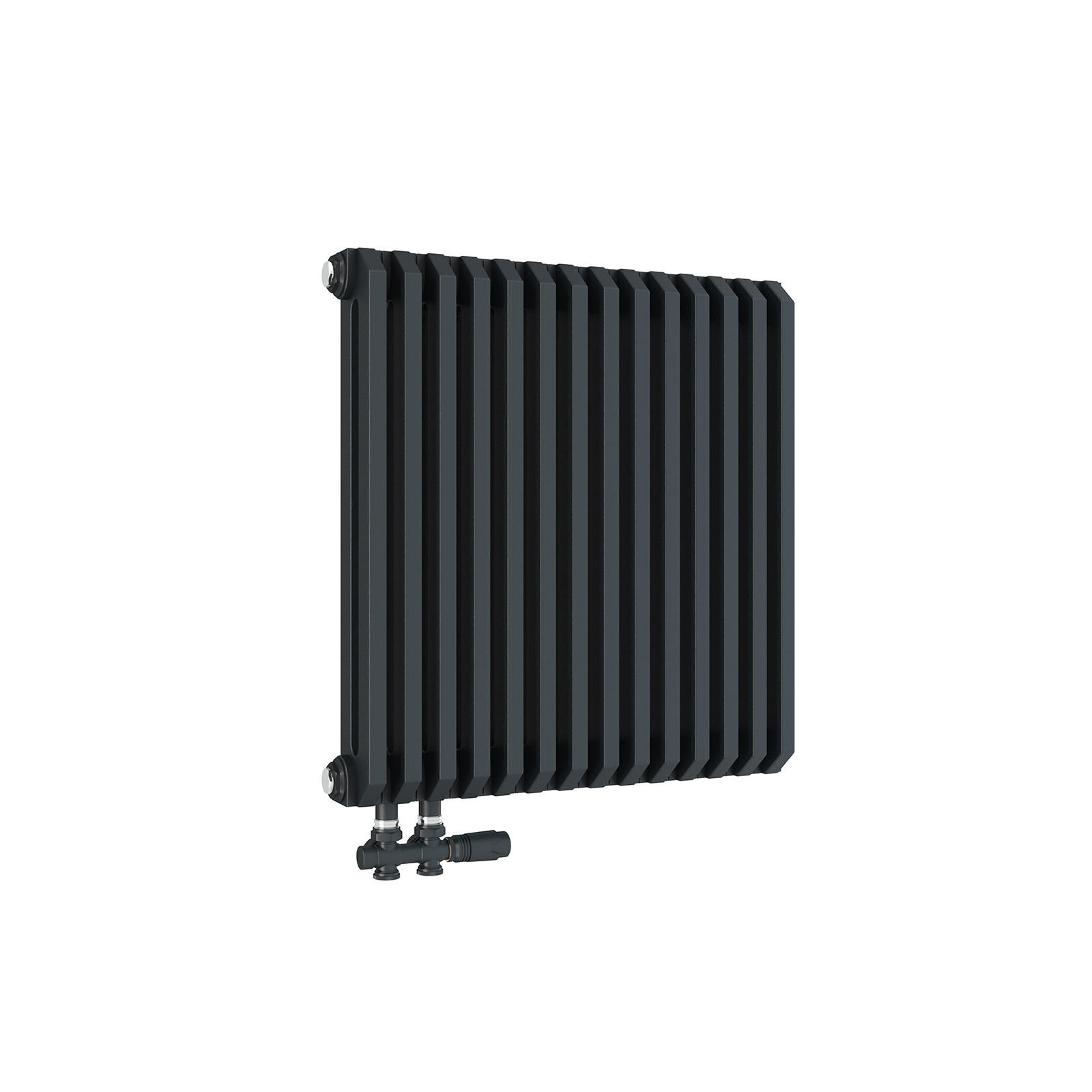 HEIZKÖRPER D-Profil Vertikal Mittelanschluss Anthrazit 60/60 cm - Anthrazit, Metall (60/60/10cm) - EMKE