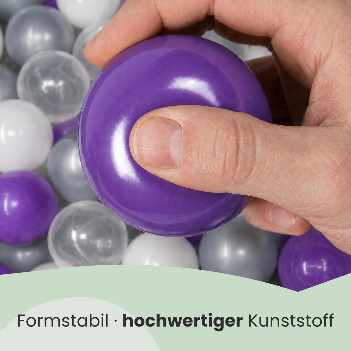 BÄLLEBAD-BÄLLE 200 Stück, Lila/Grau/Weiß/Transparent, 5.5 cm - Lila, Kunststoff (5.5/5.5/5.5cm) - Littletom