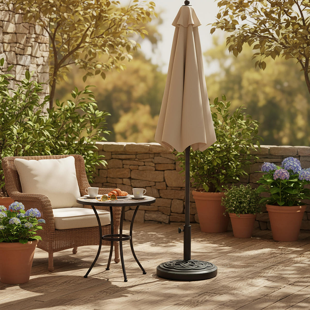 SCHIRMSTÄNDER - Schwarz, Kunststoff/Metall (45/45cm) - Relaxdays