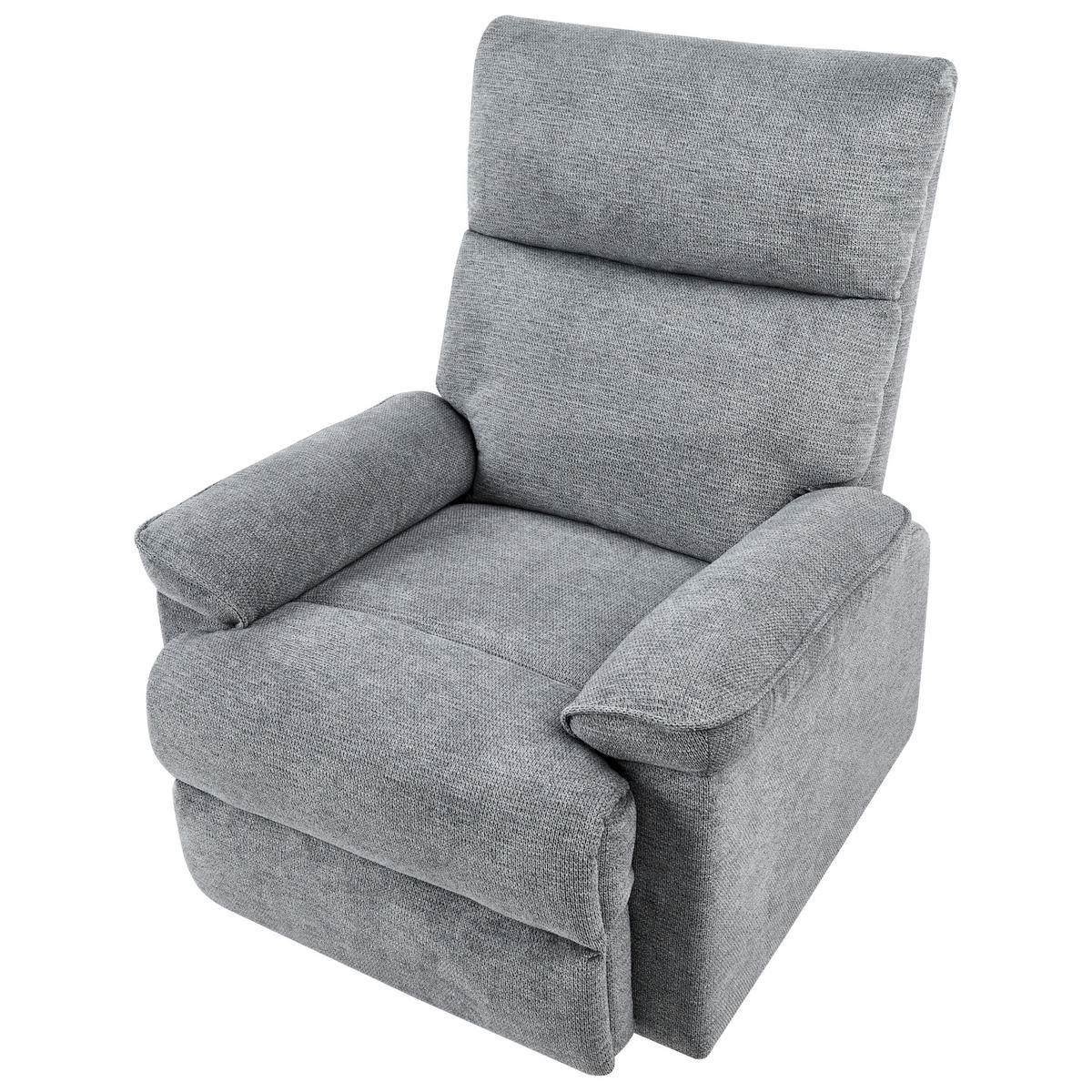 FERNSEHSESSEL mit Fußstütze Stoff Grau Everton - Dunkelgrau, Textil/Metall (83/100/94cm) - Beliani