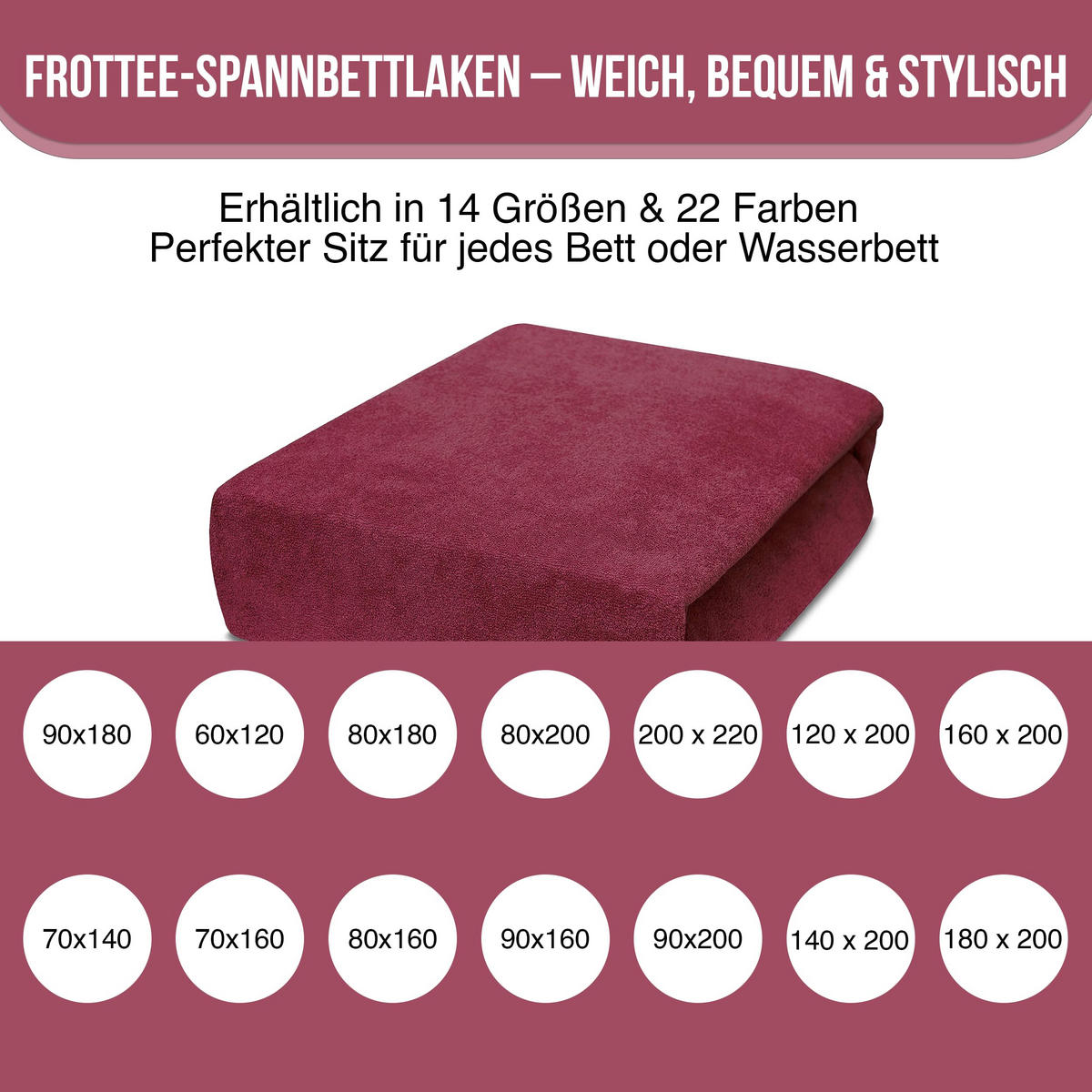 SPANNBETTLAKEN 90/160 cm, Jersey Elastisch 100 % Baumwolle Bordeux - Bordeaux, Textil (90/160cm) - Best For Home
