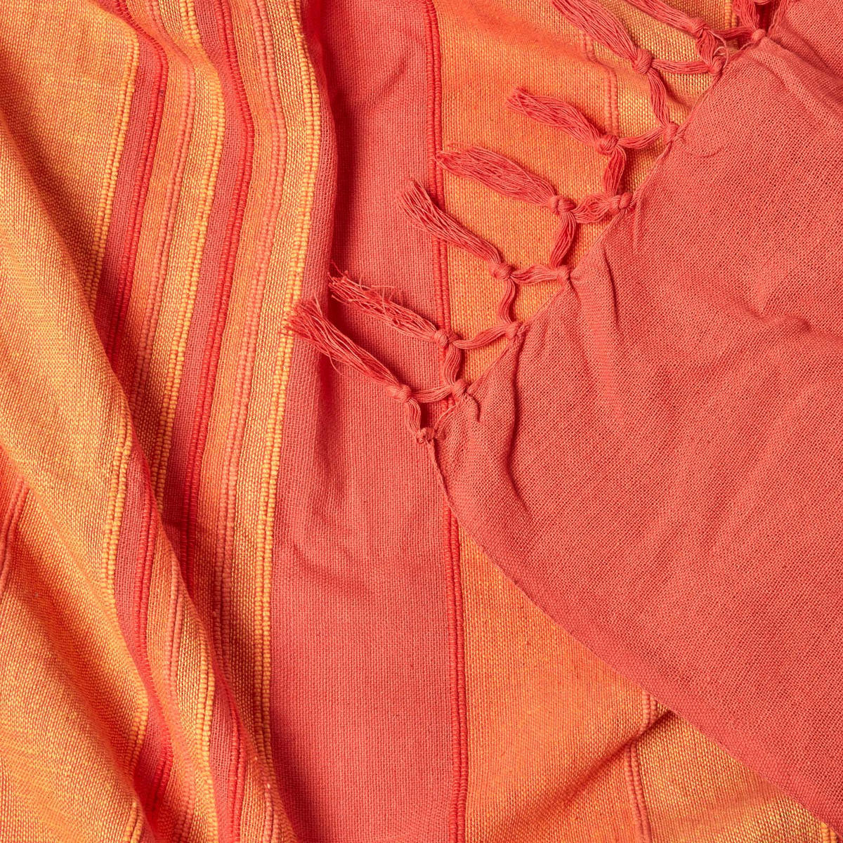WOHNDECKE Morocco 150/200 cm, 100% Baumwolle gestreift - Orange, Textil (150/200cm) - Homescapes
