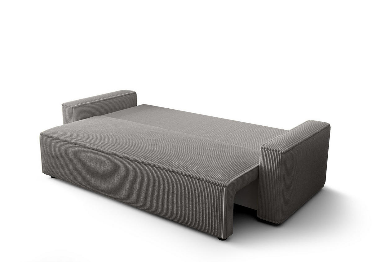 SCHLAFSOFA mit Bettkasten Eldon Hellgrau - Hellgrau, Textil (230/89/85cm) - Fedve