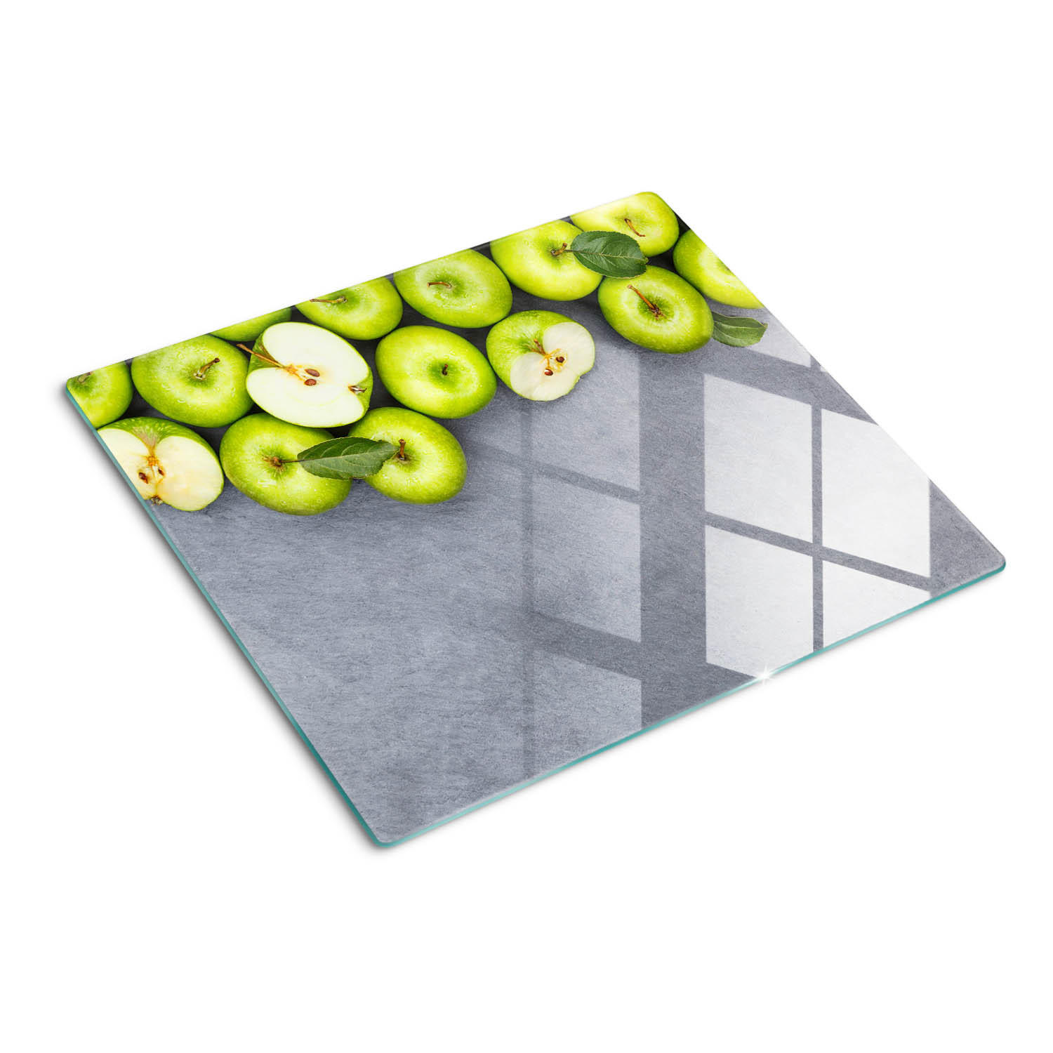 GLASPLATTE 60x52 cm Grüne Äpfel - Grün, Glas (60/0.4/52cm) - TULUP