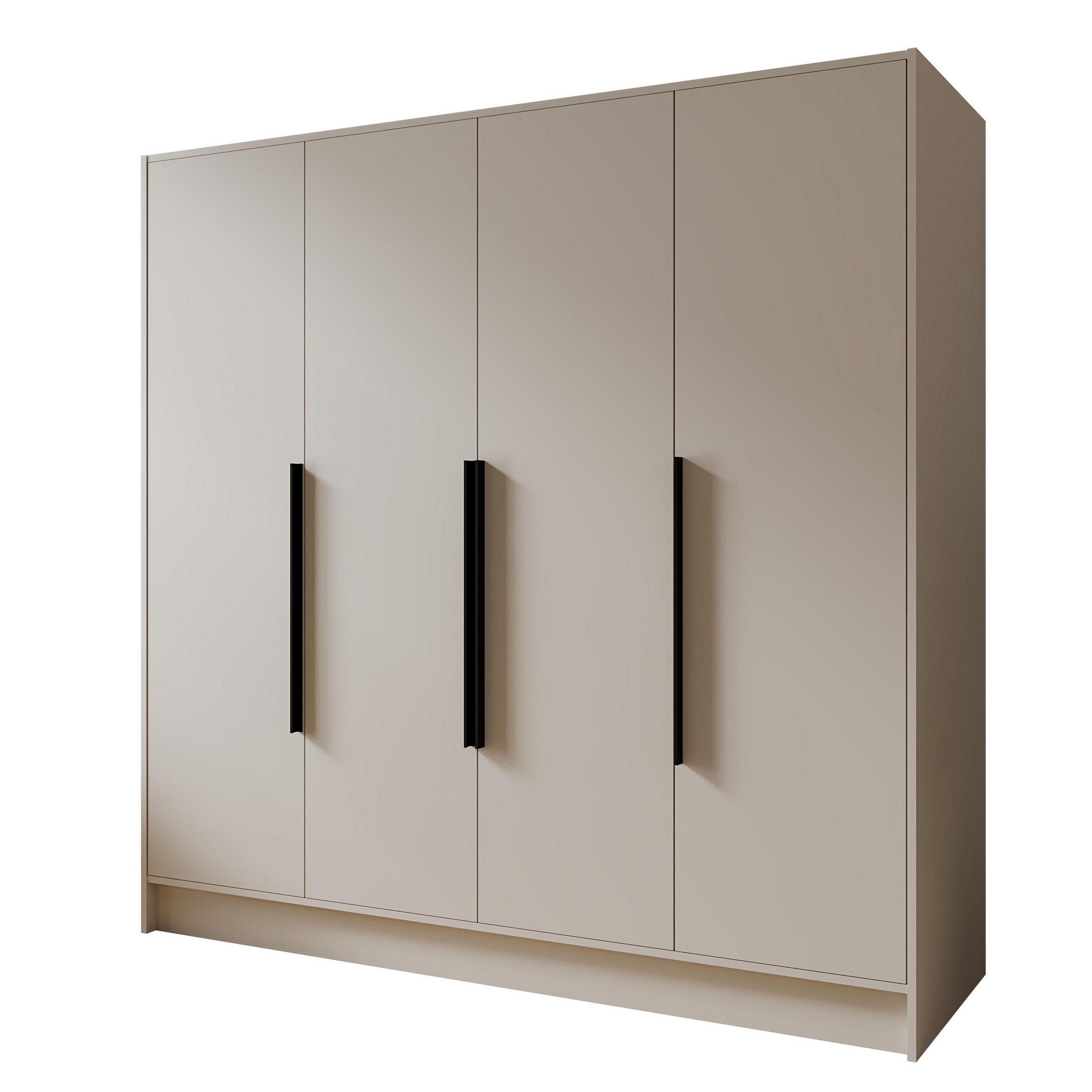 DREHTÜRENSCHRANK BERON 200/200/51 cm Modern Kleiderschrank 4-türig Kaschmir - Kaschmir, Holzwerkstoff (200/200/51cm) - MASSENO