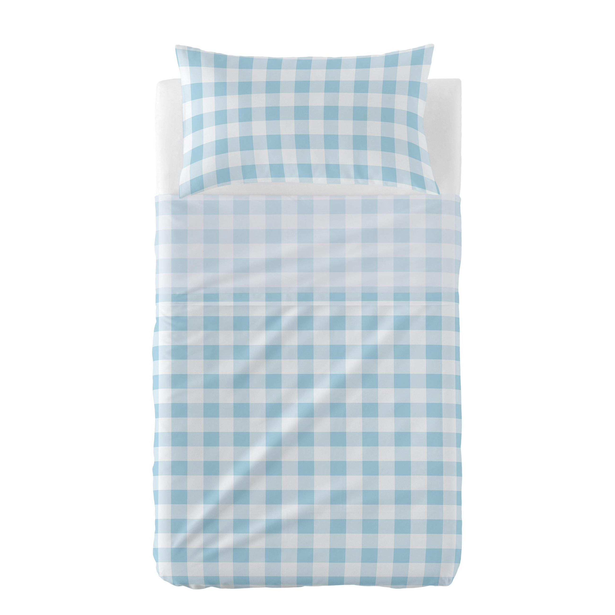 BETTWÄSCHE 2er-Set teiliges vichy 120x180 cm (kinderbett) blau - Blau, Textil (120/180cm) - Happy Friday