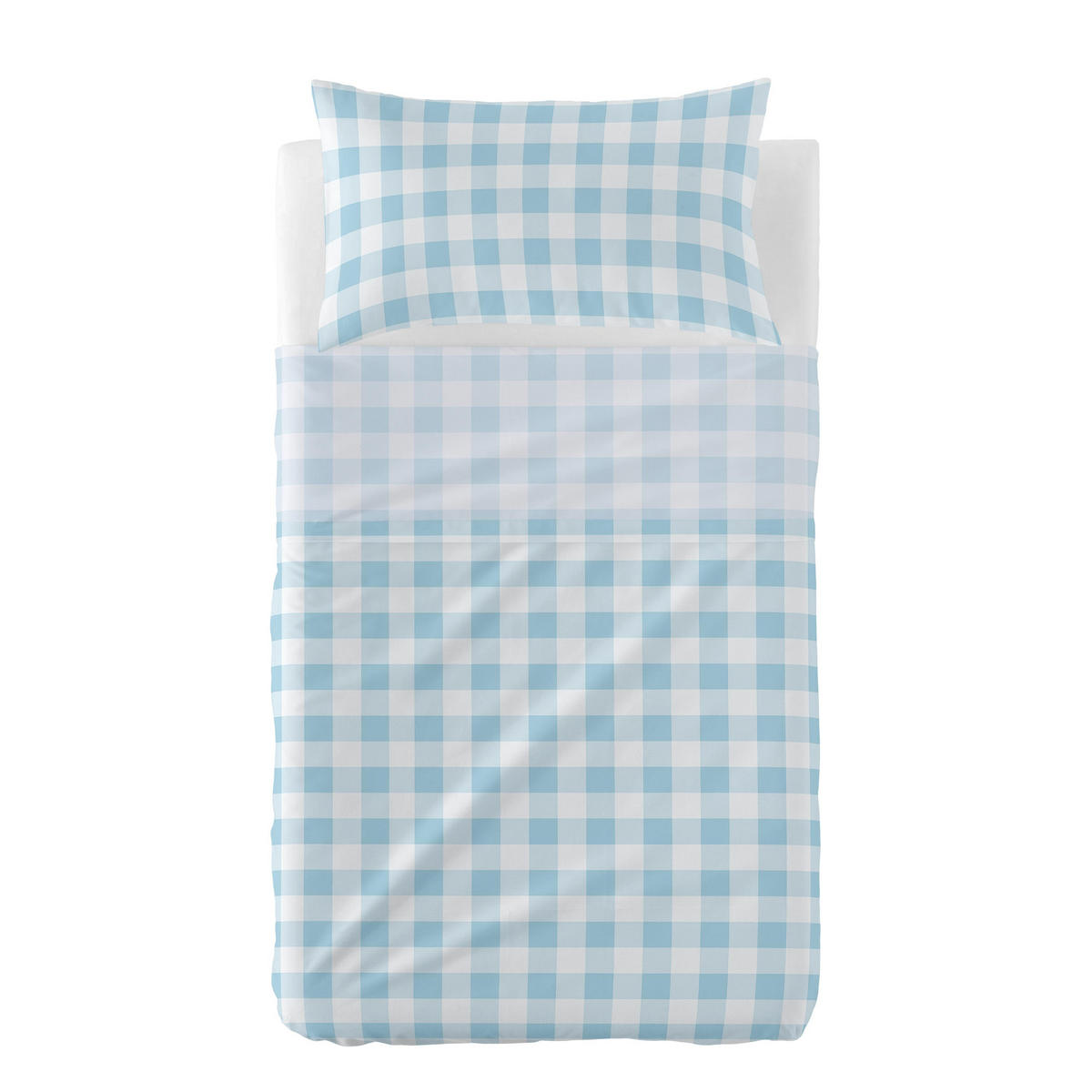 BETTWÄSCHE 2er-Set teiliges vichy 100x130 cm (kinderbett) blau - Blau, Textil (100/130cm) - Happy Friday