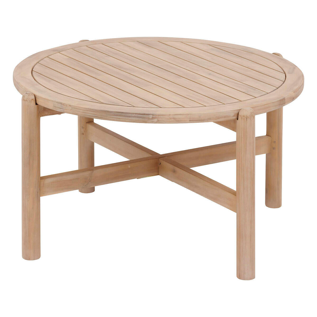 KAFFEETISCH Akazienholz Ø 80 cm - Braun, Holz (85.4/85.4/48cm)