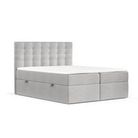 BOXBETT Sansa Grau 120/200 cm mit Taschenmatratze und Topper - Schwarz/Grau, Holz/Holzwerkstoff (120/200cm) - Maison de Reve