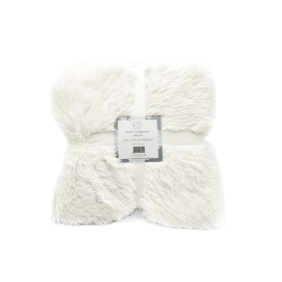 DECKE in Langhaaroptik Longwool 130x170 Naturel - Weiß, Textil (130/170cm) - LE COMPTOIR DE LA PLAGE