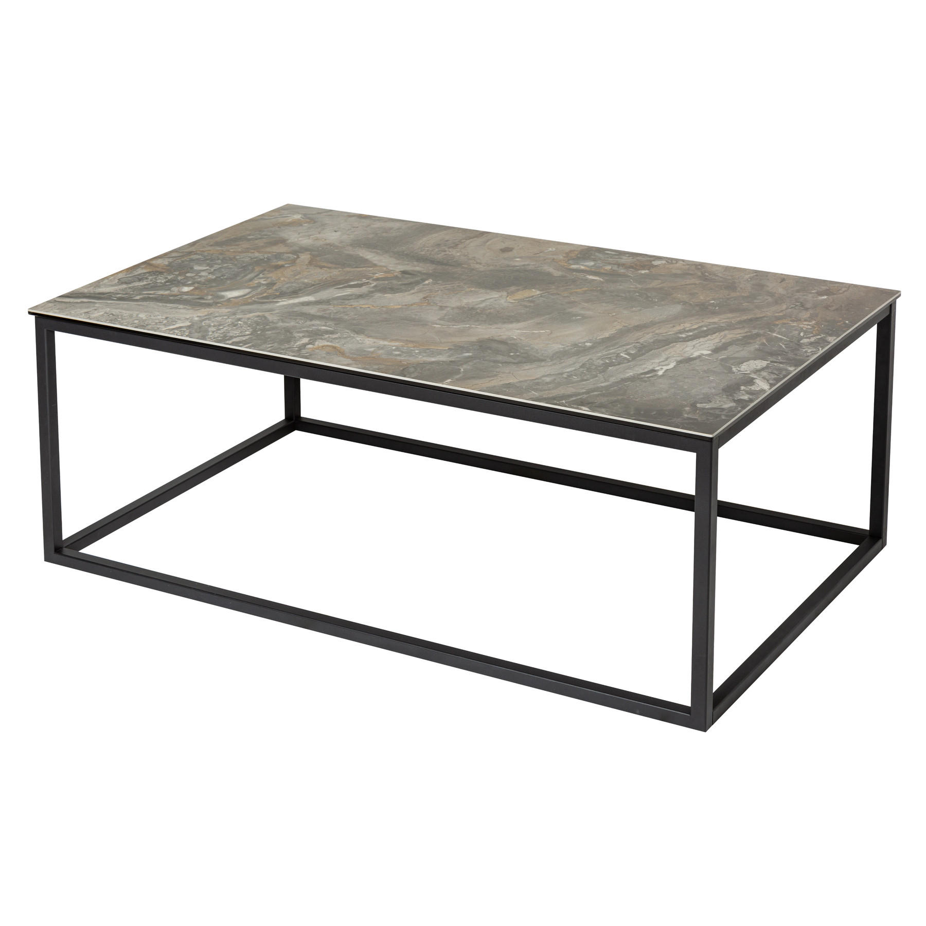 COUCHTISCH SYMBIOSE Marmor rechteckig Braun|Grau|Taupe 100cm - Taupe/Braun, Glas/Keramik (60/100/40cm) - riess-ambiente