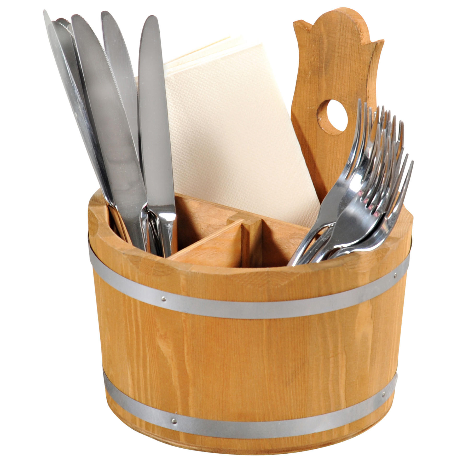 DEKO-HALTER für Besteck 17/17/20 cm - Braun, Holz (17/20/17cm) - Kesper