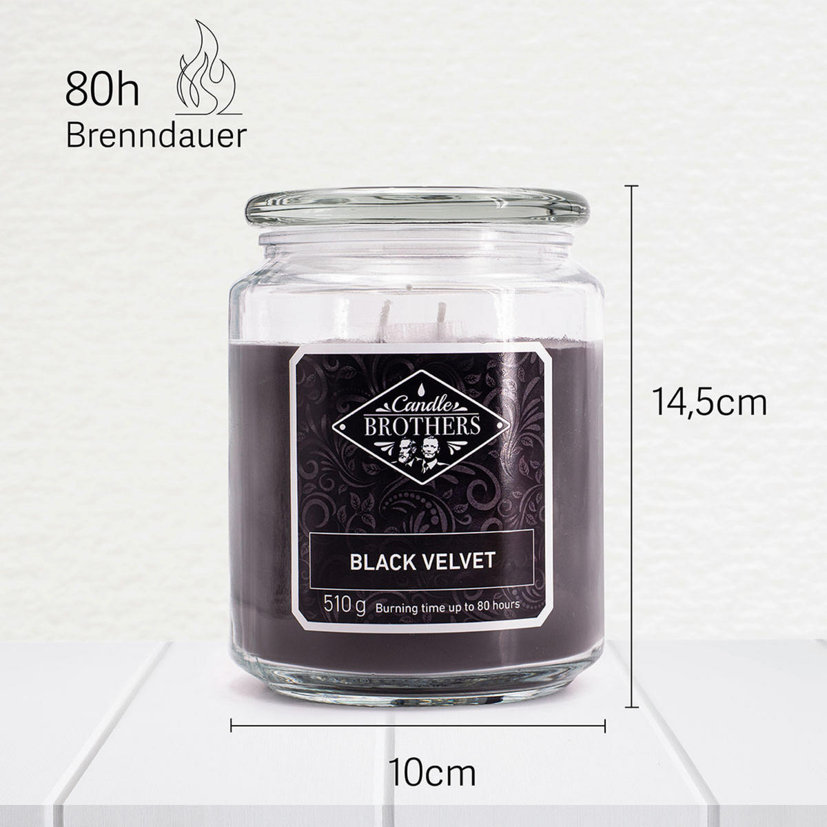 DUFTKERZE CandleBrothers - Grau, Glas/Naturmaterialen (13cm)