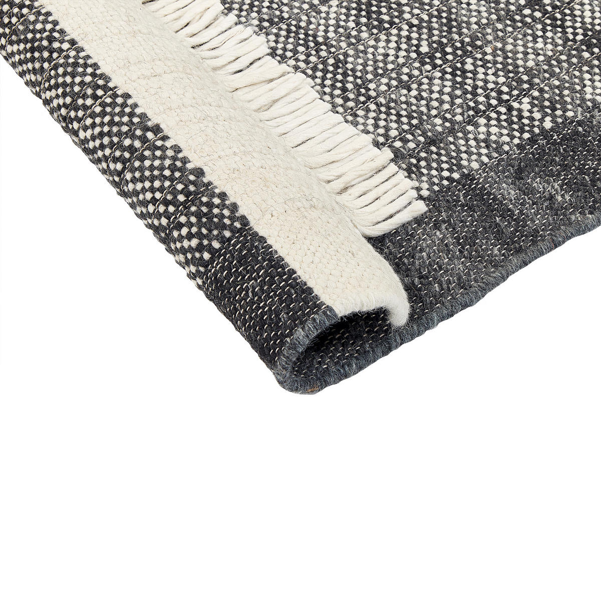 KURZFLOR-TEPPICH Atlanti 200/140 cm - Schwarz, Textil (140/200cm) - Beliani