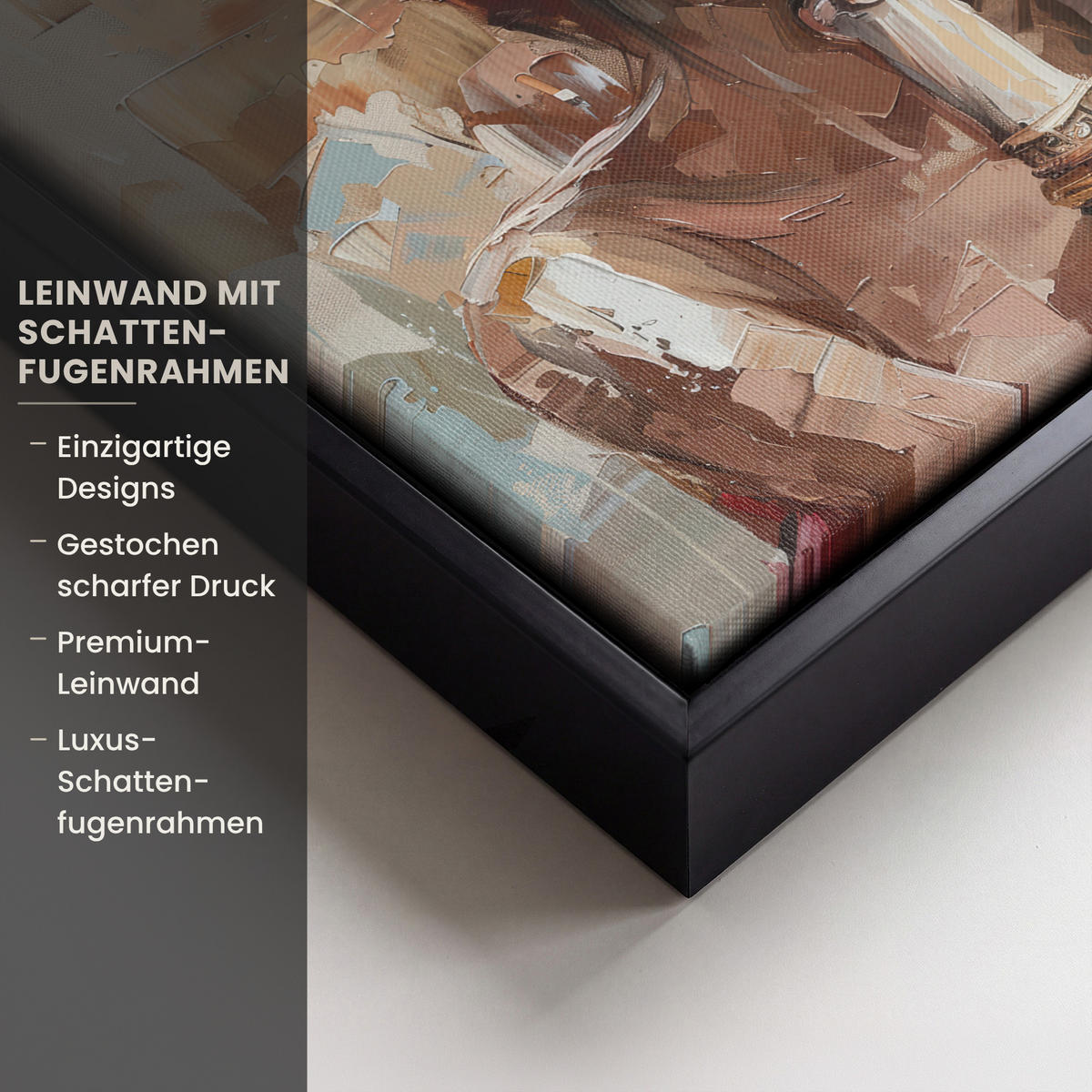 LEINWAND Bilder mit Rahmen - Frau - Lackierung - Porträt - Modern - 20x20 - Altrosa, Textil (20/20cm) - MuchoWow