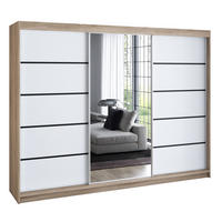 SCHWEBETÜRENSCHRANK 200 cm VILANO 2 Farbe: Sonoma, Weiß - Braun/Weiß, Holzwerkstoff (200/215/59.5cm) - A&J MöbelLand