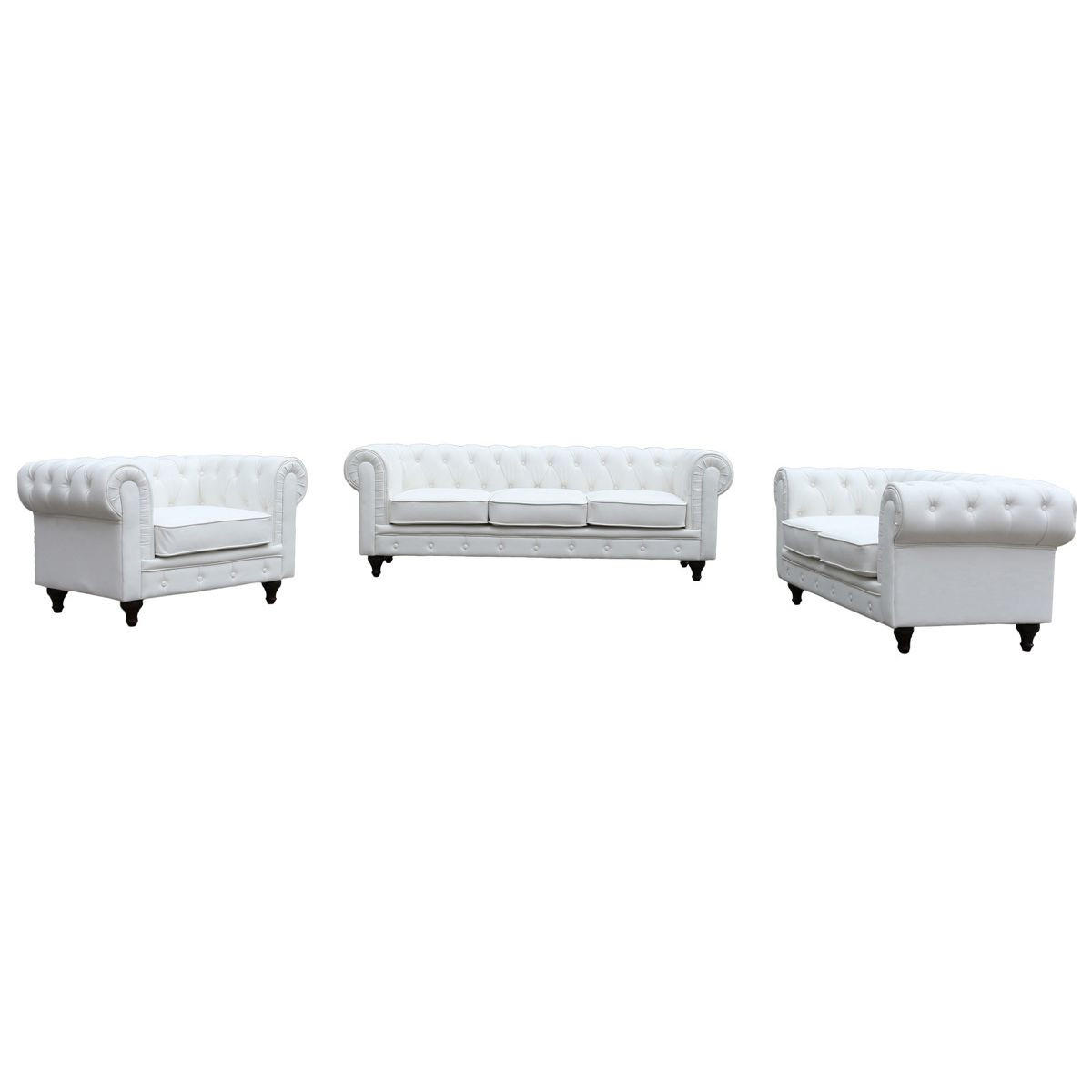 CHESTERFIELD-SESSEL - "Aliza" - Weiß - Weiß, Textil (82/70/111cm) - Habitat Garten