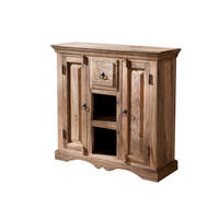 SIDEBOARD Sheesham 87x32x85 grau geölt LEEDS #45 - Grau, Holz (87/85/32cm) - Massivmoebel24