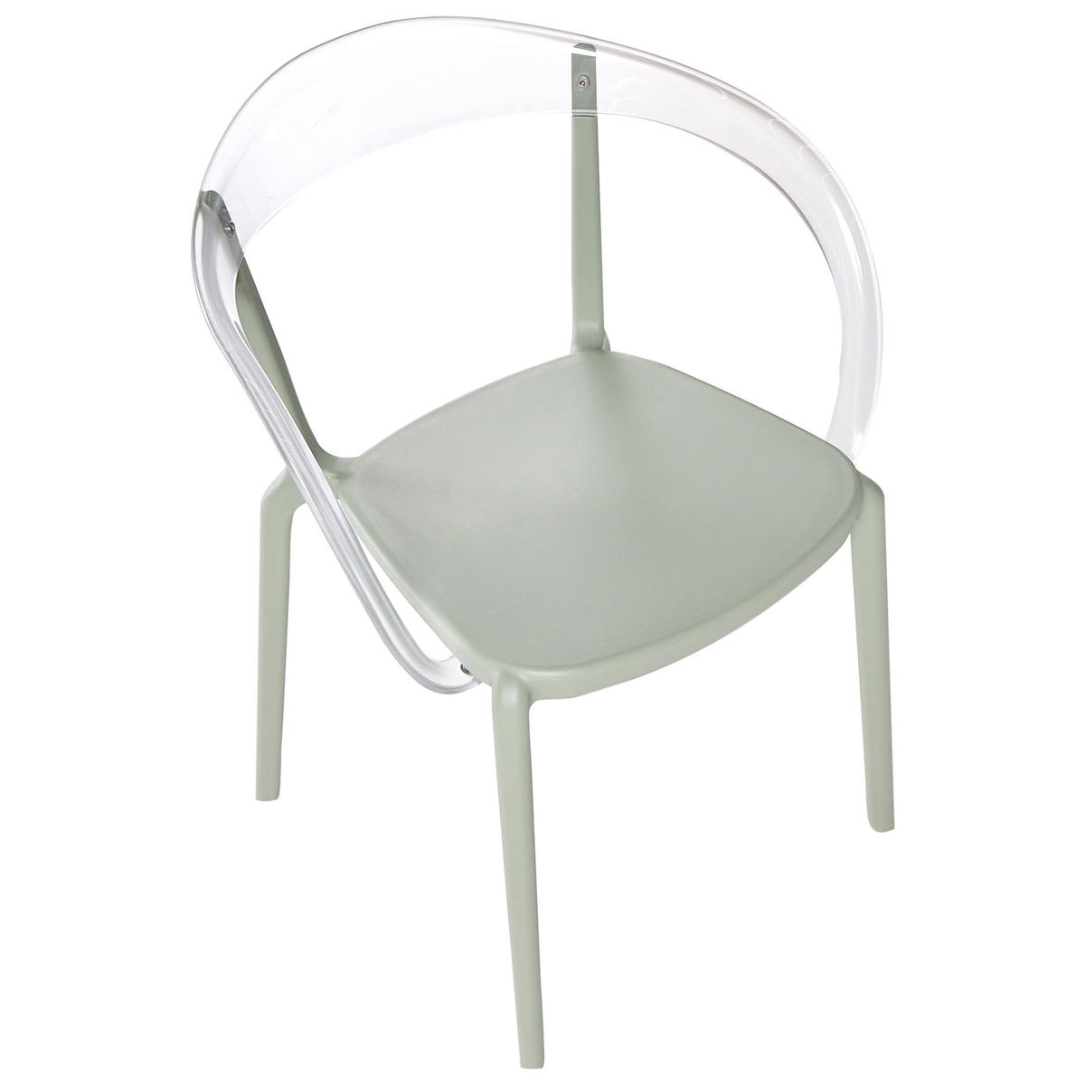 GARTENSTUHL 4er-Set stapelbar Hellgrün Malevizi - Hellgrün, Kunststoff (45/77/45cm) - Beliani